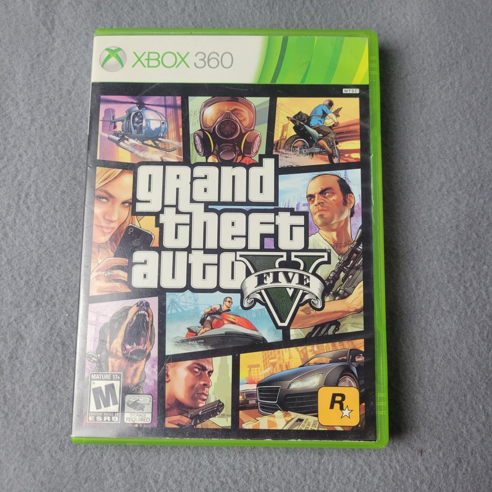 Grand Theft Auto V GTA 5 Xbox 360 Rockstar Games 2-Disc Set with Map Manual